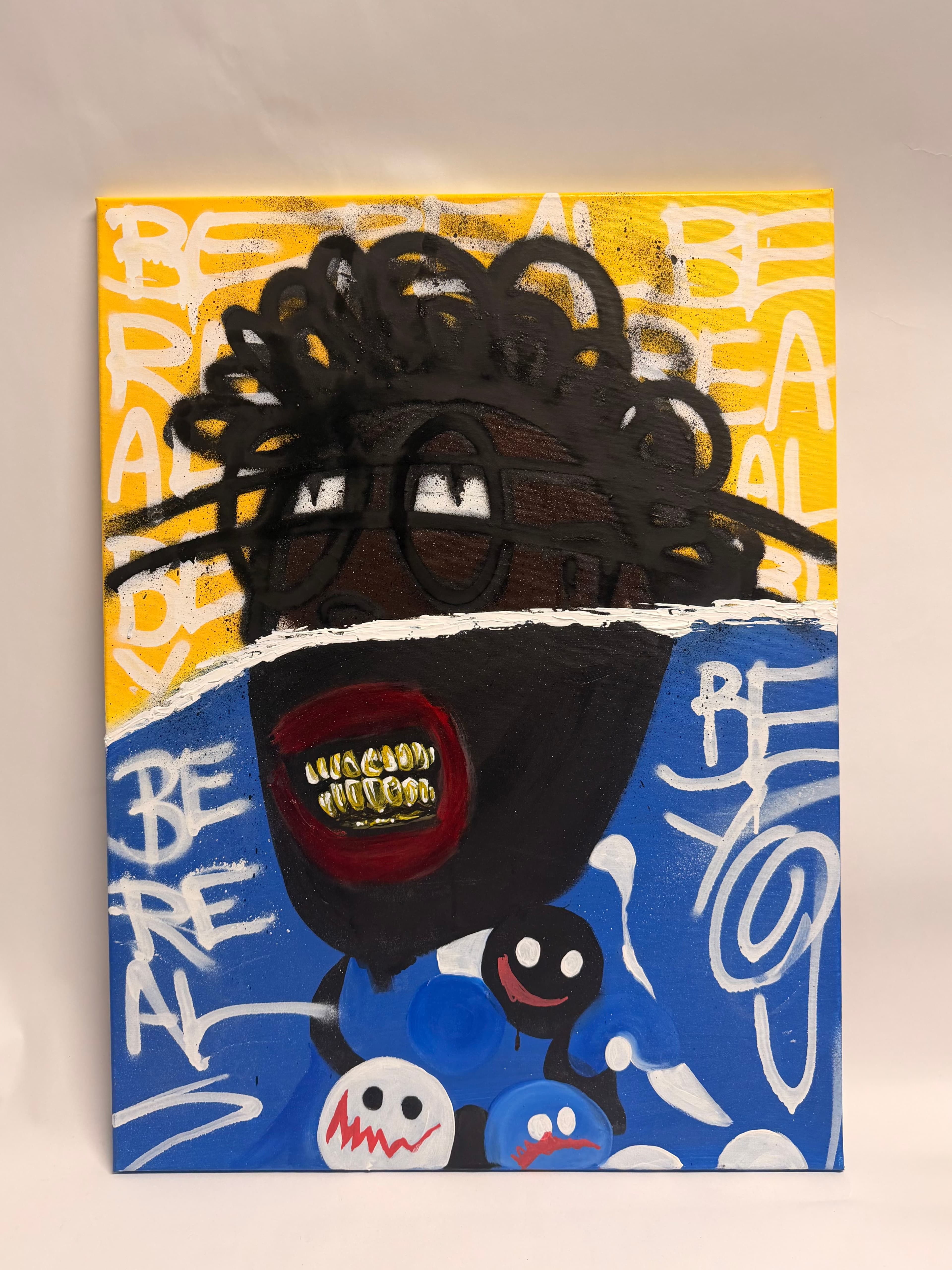 Painting titled Stay Real from the Chaos and Dignity series