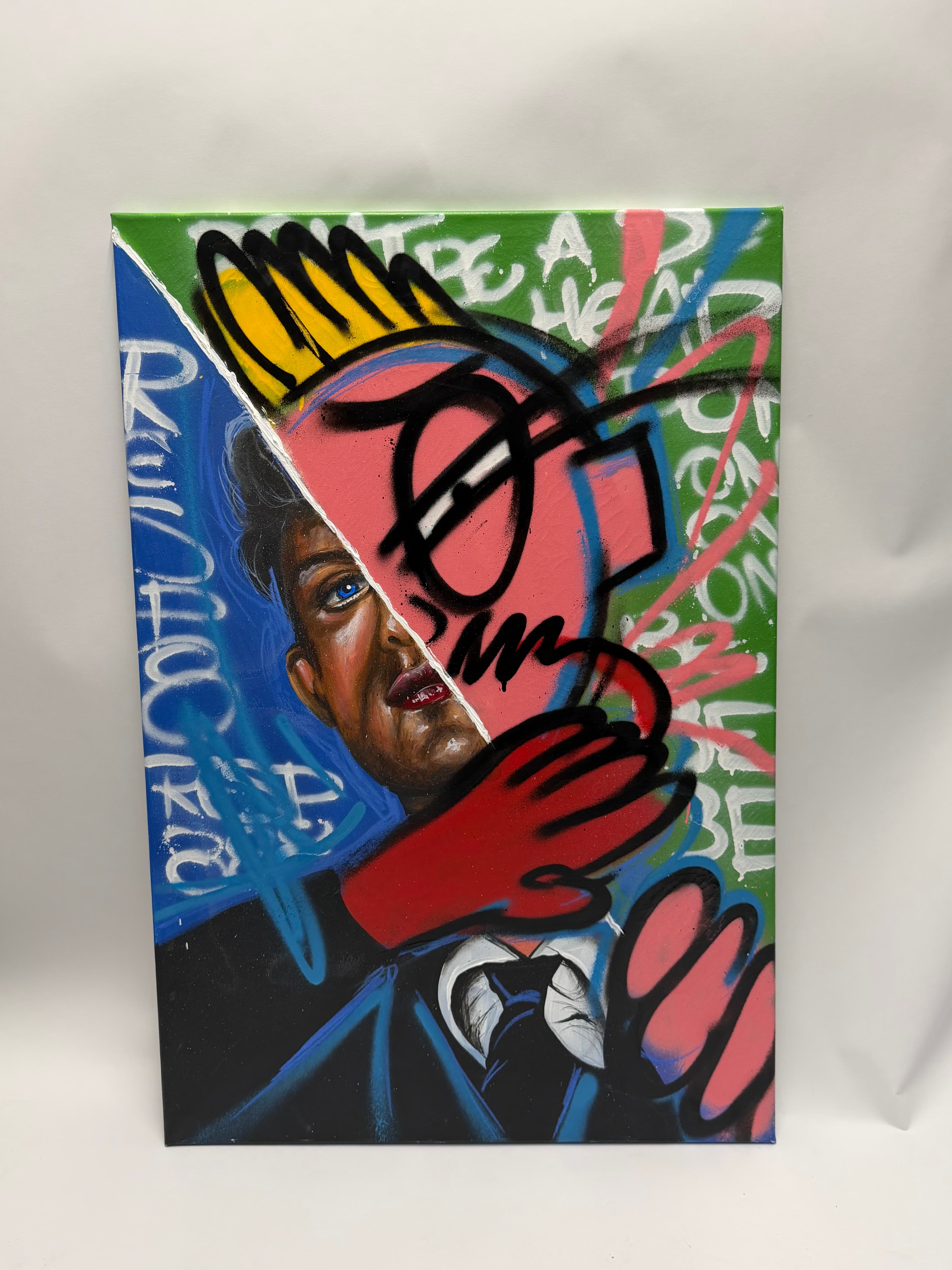 Painting titled Masked Ego from the Chaos and Dignity series