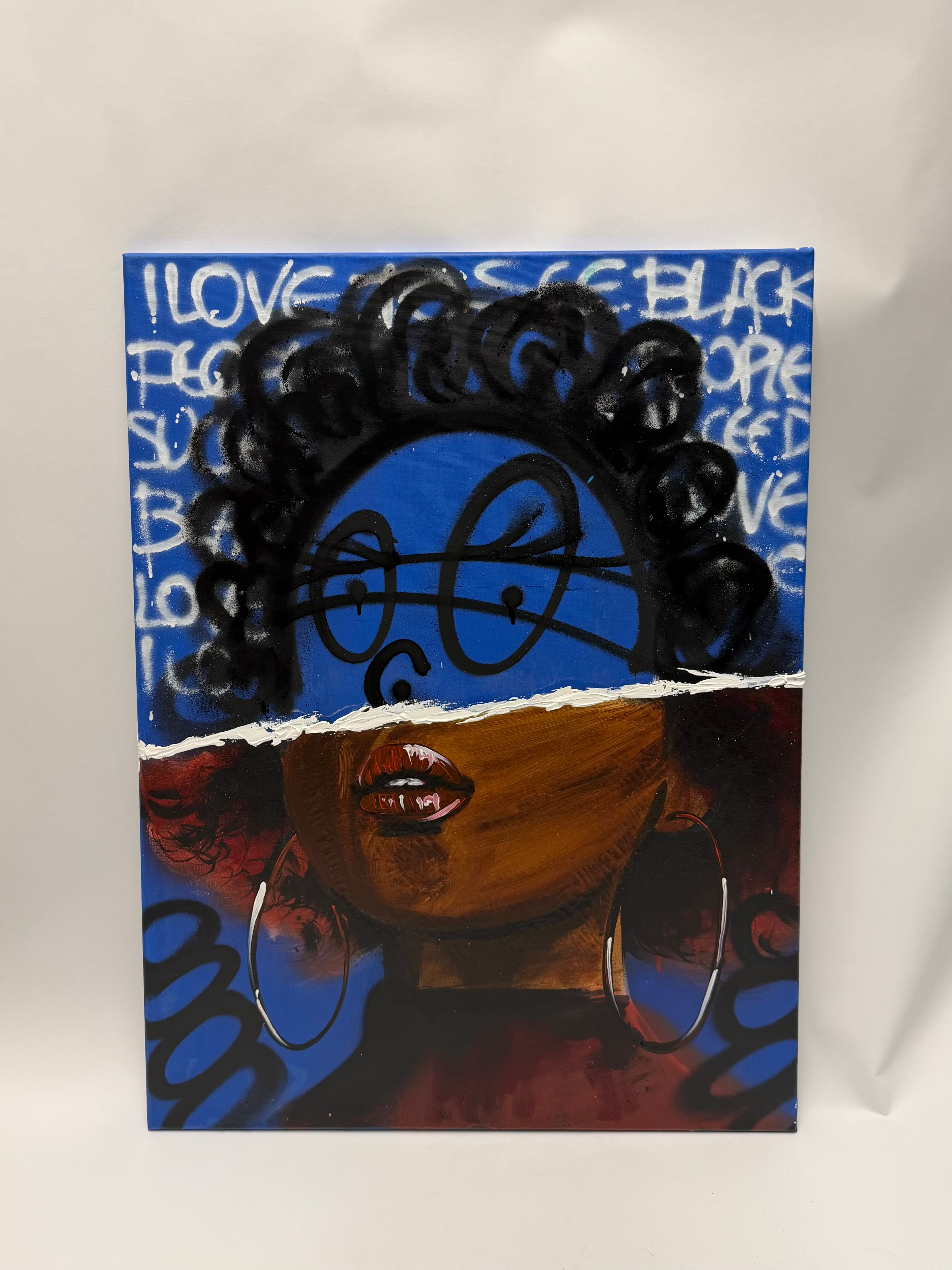 Painting titled I love to see black people succeed from the Chaos and Dignity series